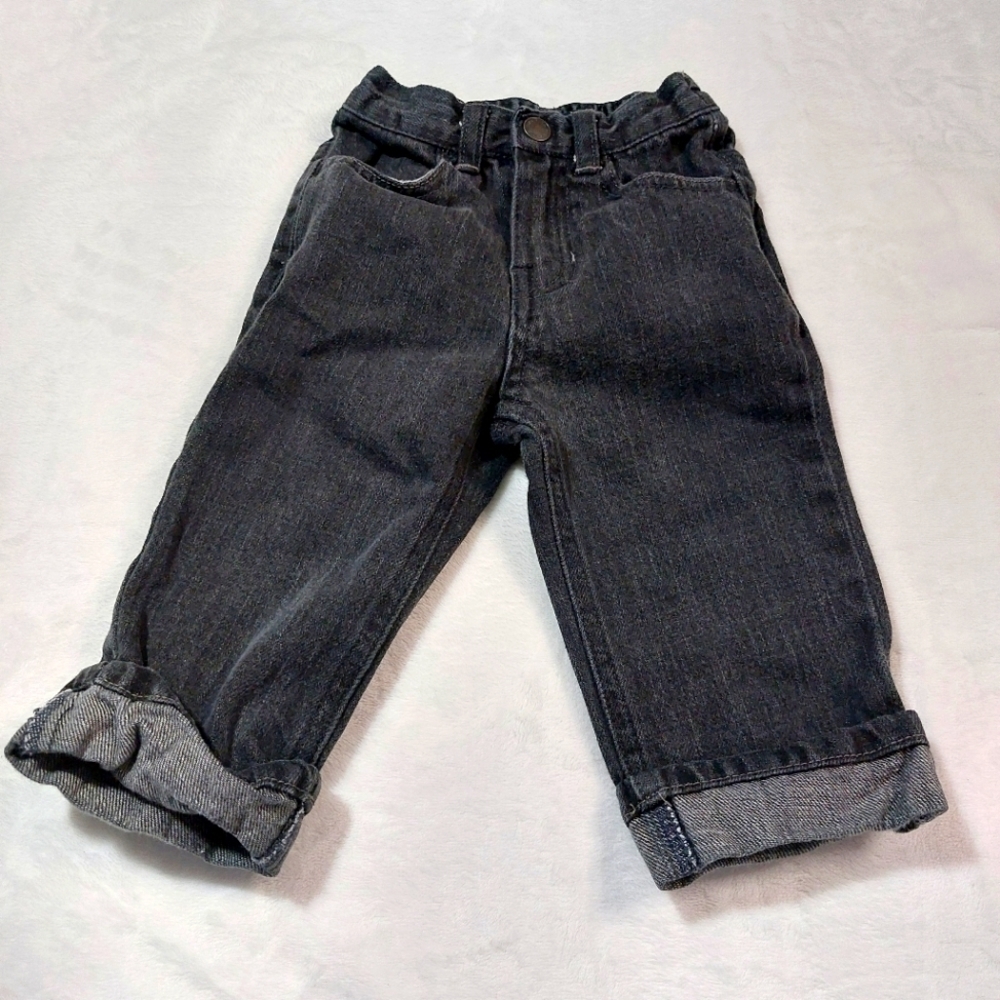 NAUTICA BLACK CUFFED JEANS SIZE 12 MONTHS